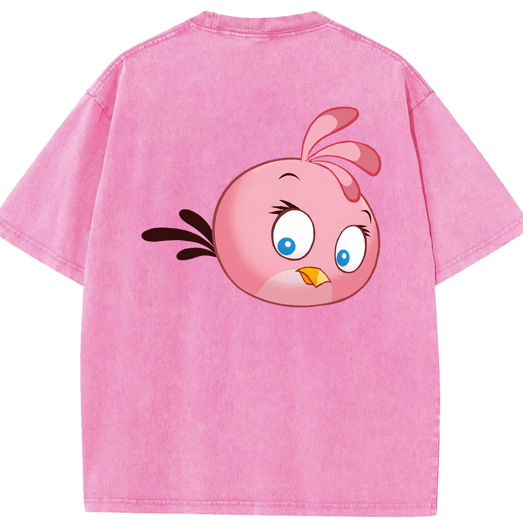 （画像用） Angry Birds アングリーバード 綿100% ヴィンテージ風 半袖Tシャツ（背面プリント）
